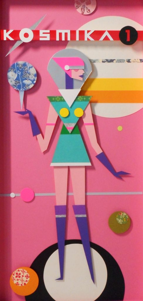 Cuadro de chica con traje futurista